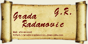 Grada Radanović vizit kartica
